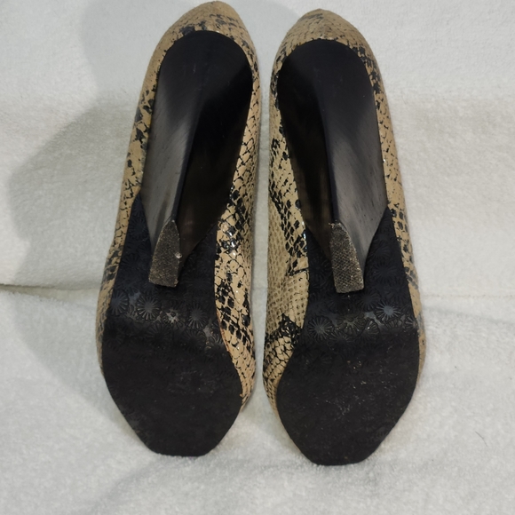 PENNY LOVES KENNY SNAKE SKIN LEATHER LACE UP HEELS ZEN PEP TOE BOOTIE SIZE 7 - Picture 5 of 12